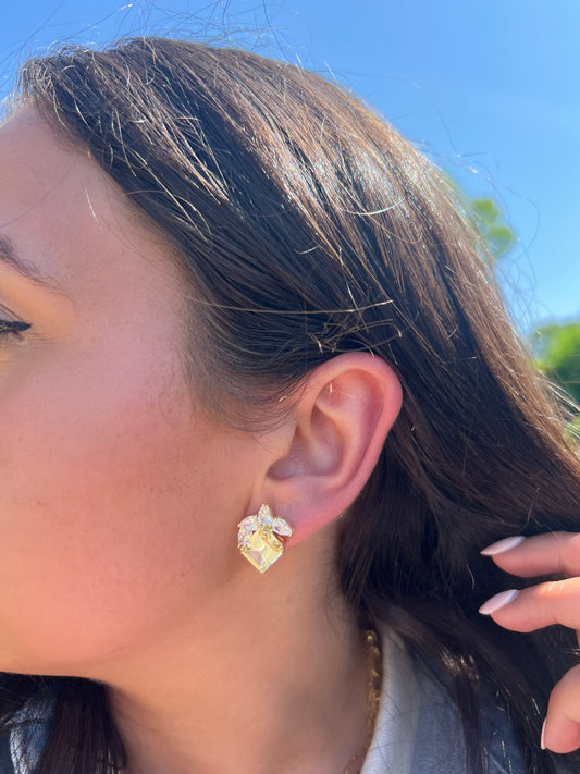 Yellow Topaz Petal Earrings