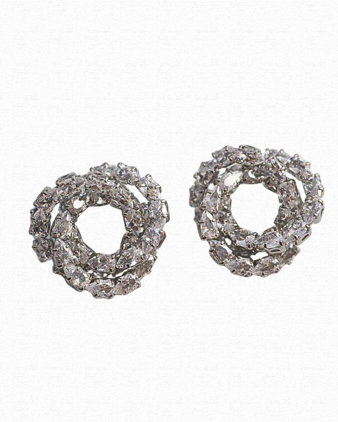 Emerald Cut Knot Earrings