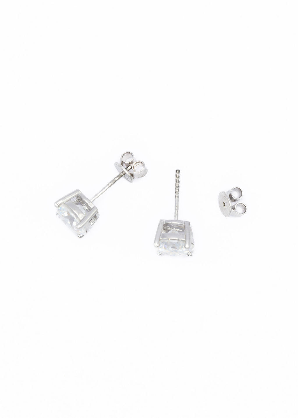 Sterling Silver Lab Diamond Classic Stud Earrings