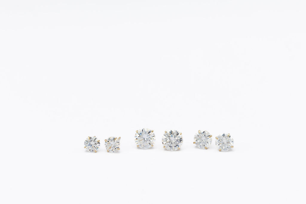 14KT Gold Lab Diamond Classic Stud Earrings