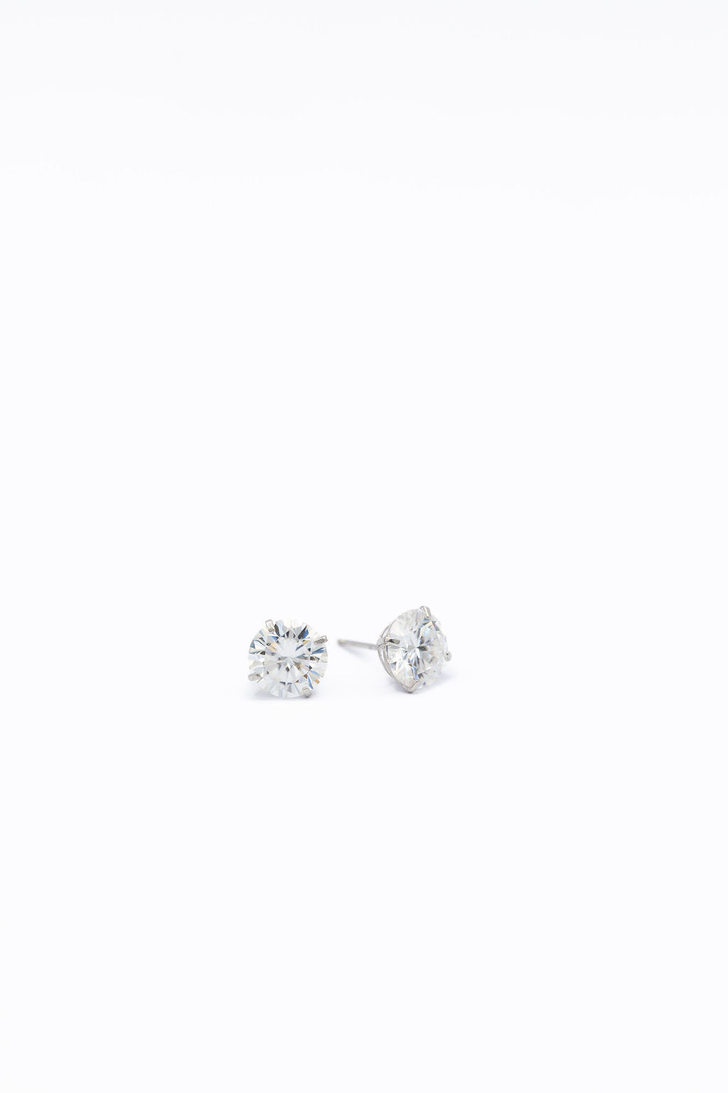 Sterling Silver Lab Diamond Classic Stud Earrings