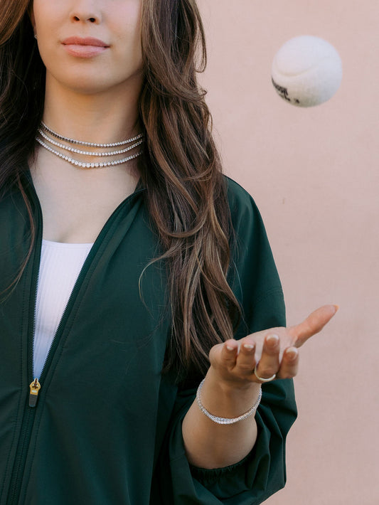 Sterling Silver Lab Diamond Graduated Tennis Necklace