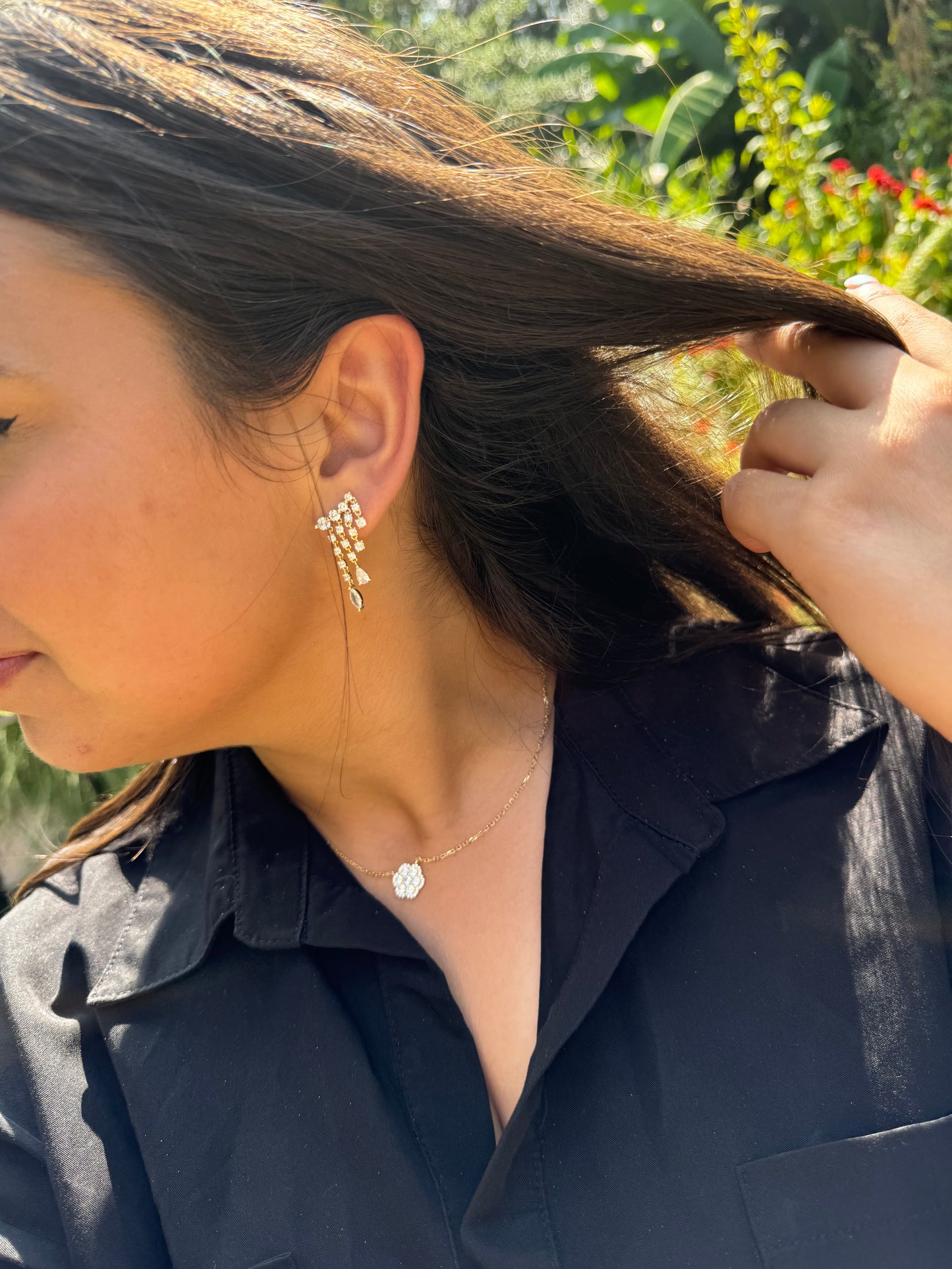 Glamorous Waterfall Dangling Earrings