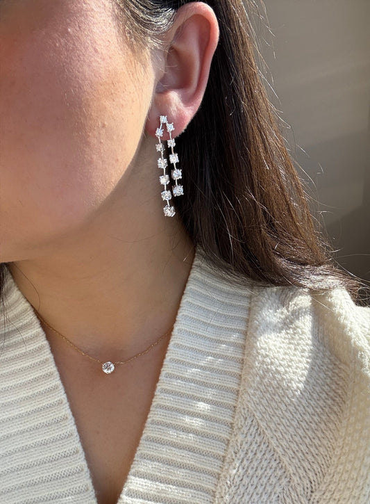 Double Bar Strand Elegant Earrings