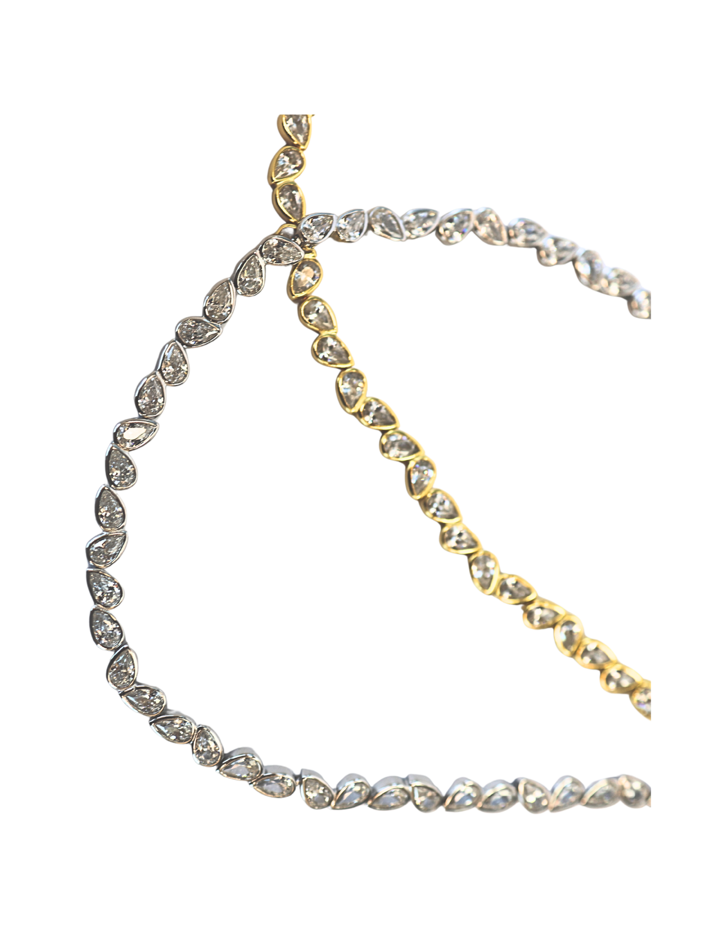 Double Pear Tennis Necklace
