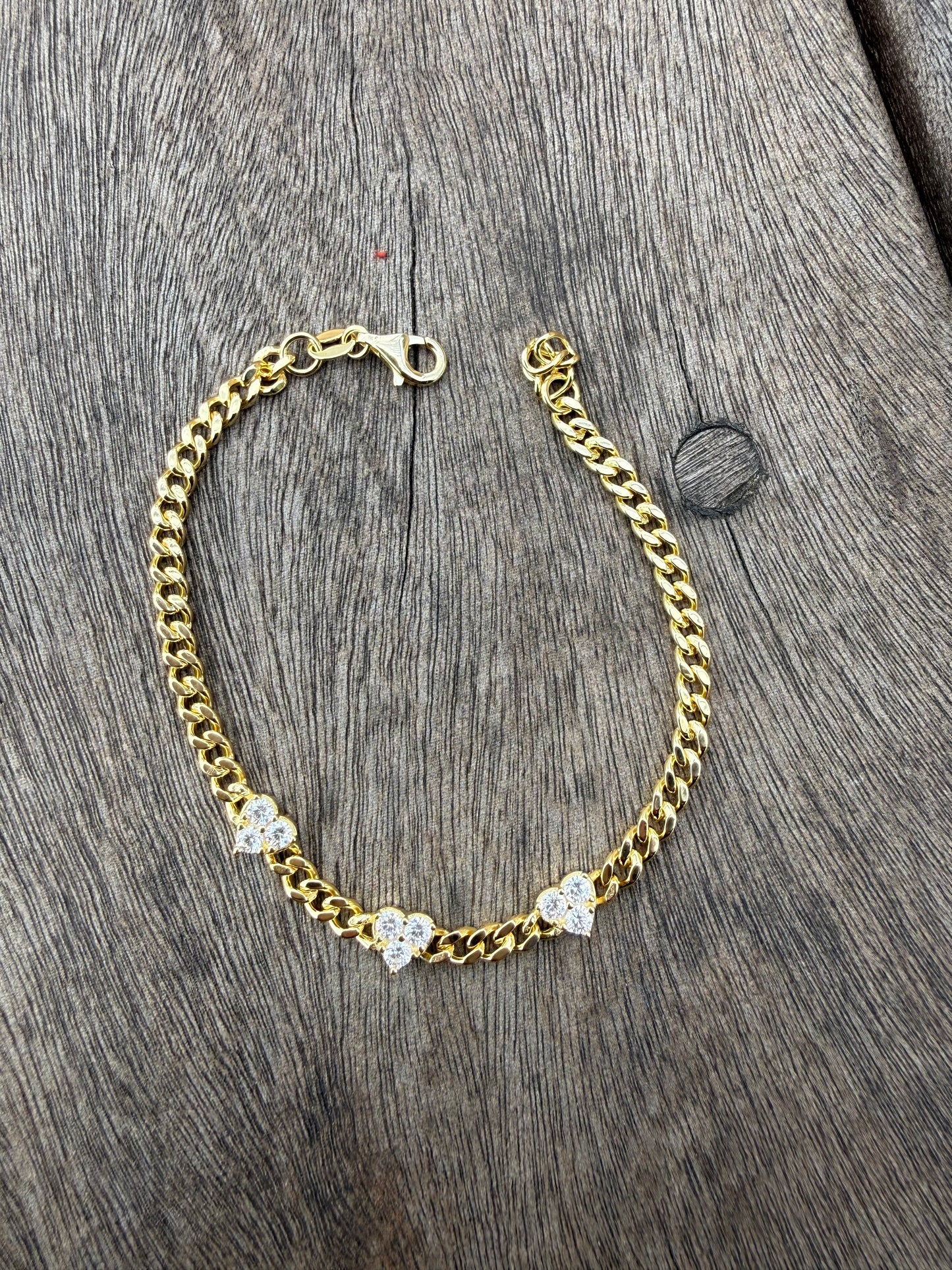 Cluster Heart Chain Bracelet