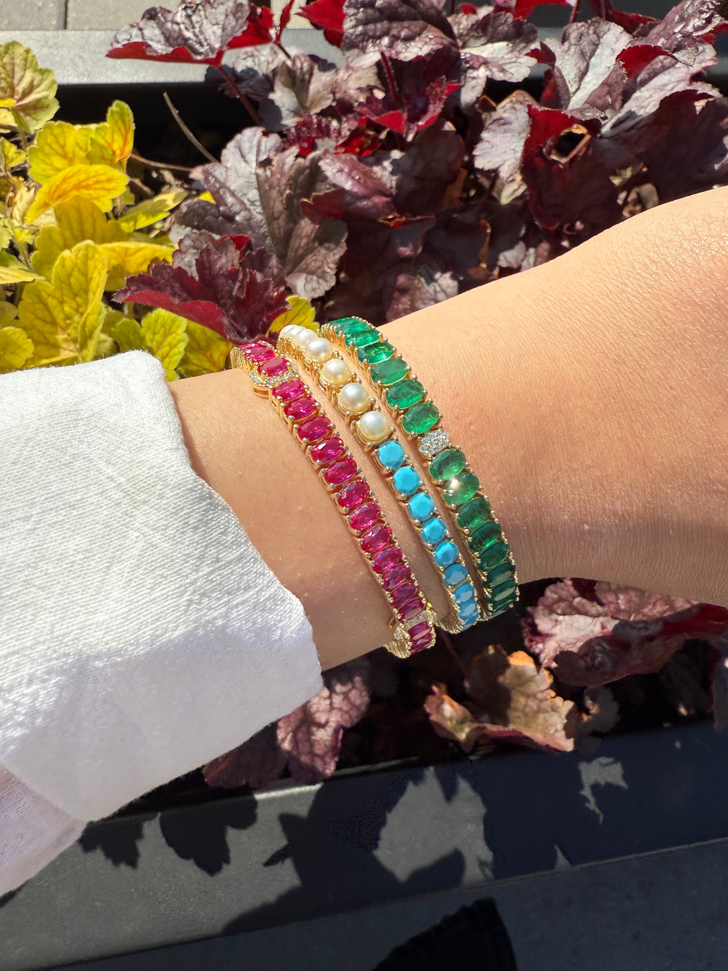 Turquoise x Pearl Tennis Bracelet