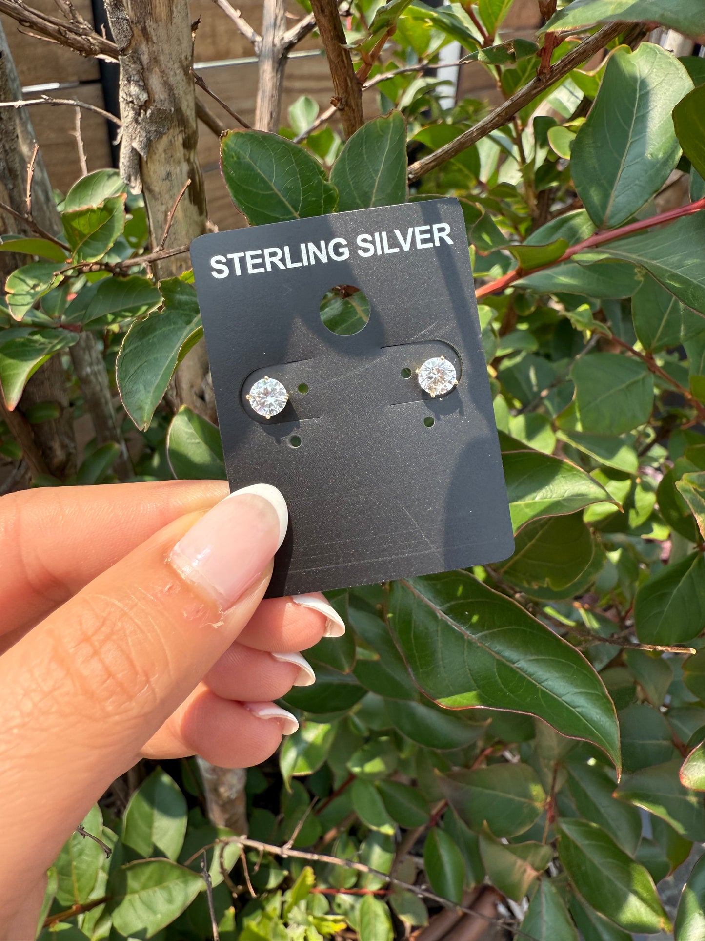 Classique Sterling Silver Round CZ Stud Earrings