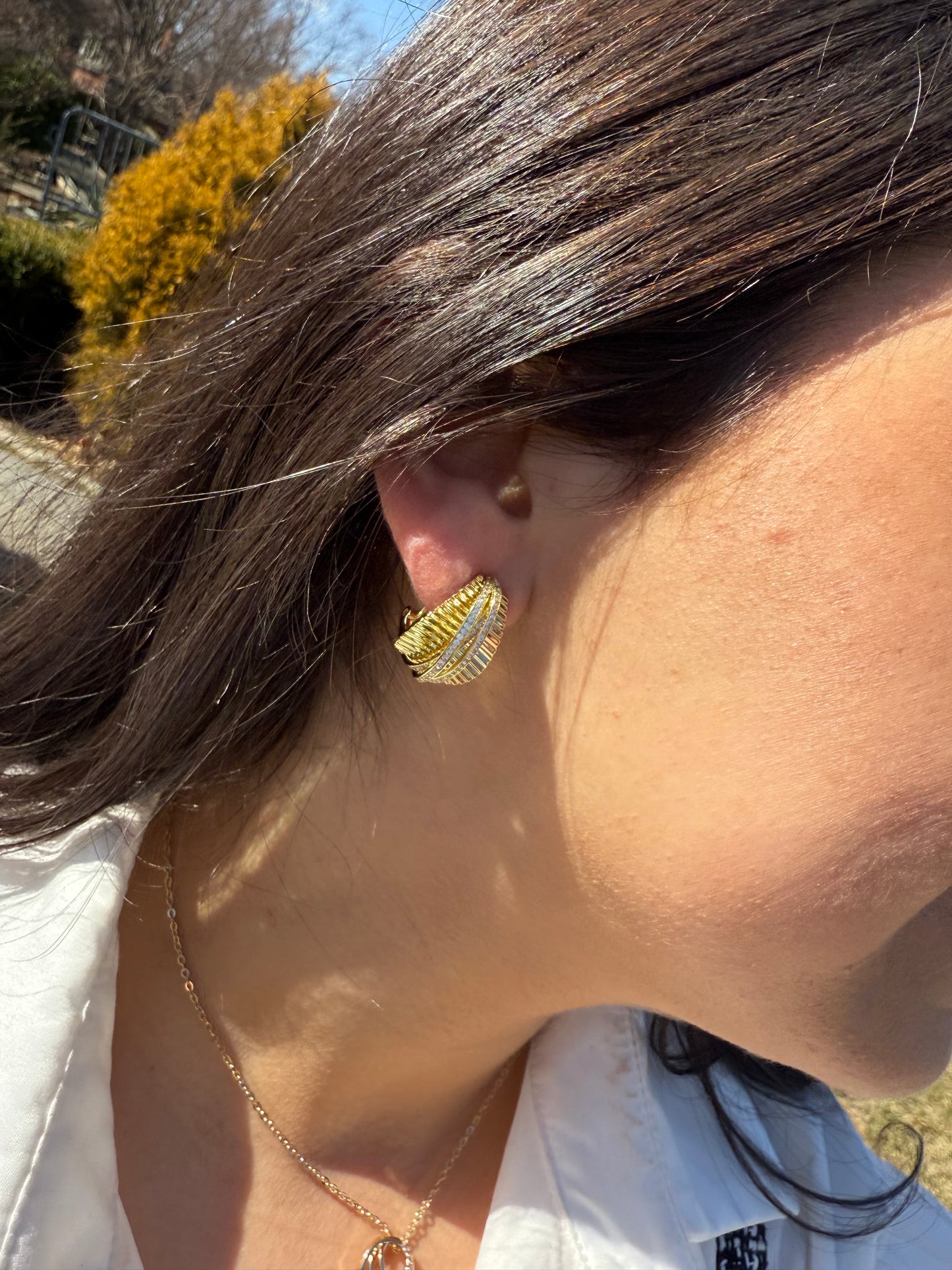 Golden Twist Hoop Earrings