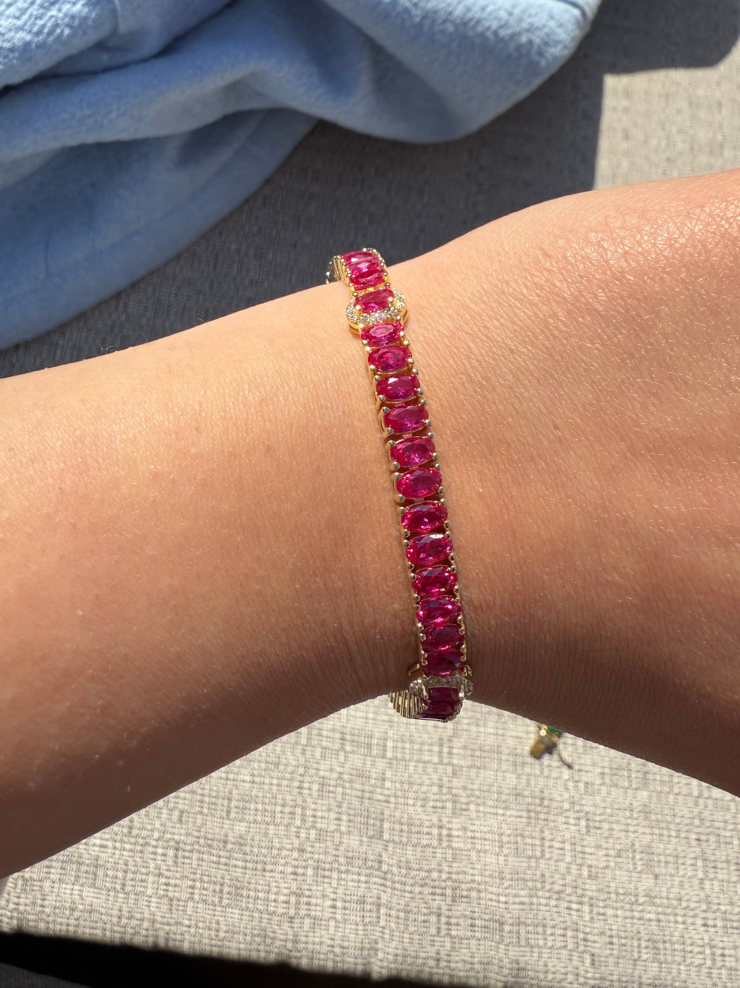 Rubellite Oval Tennis Bracelet