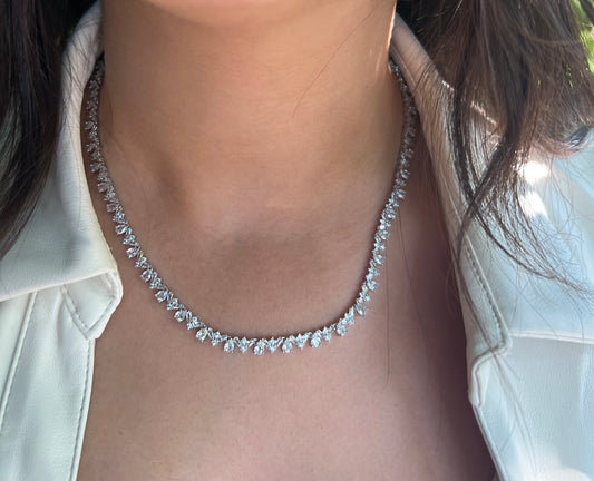 ClassicJewlz Dainty Love Tennis Necklace