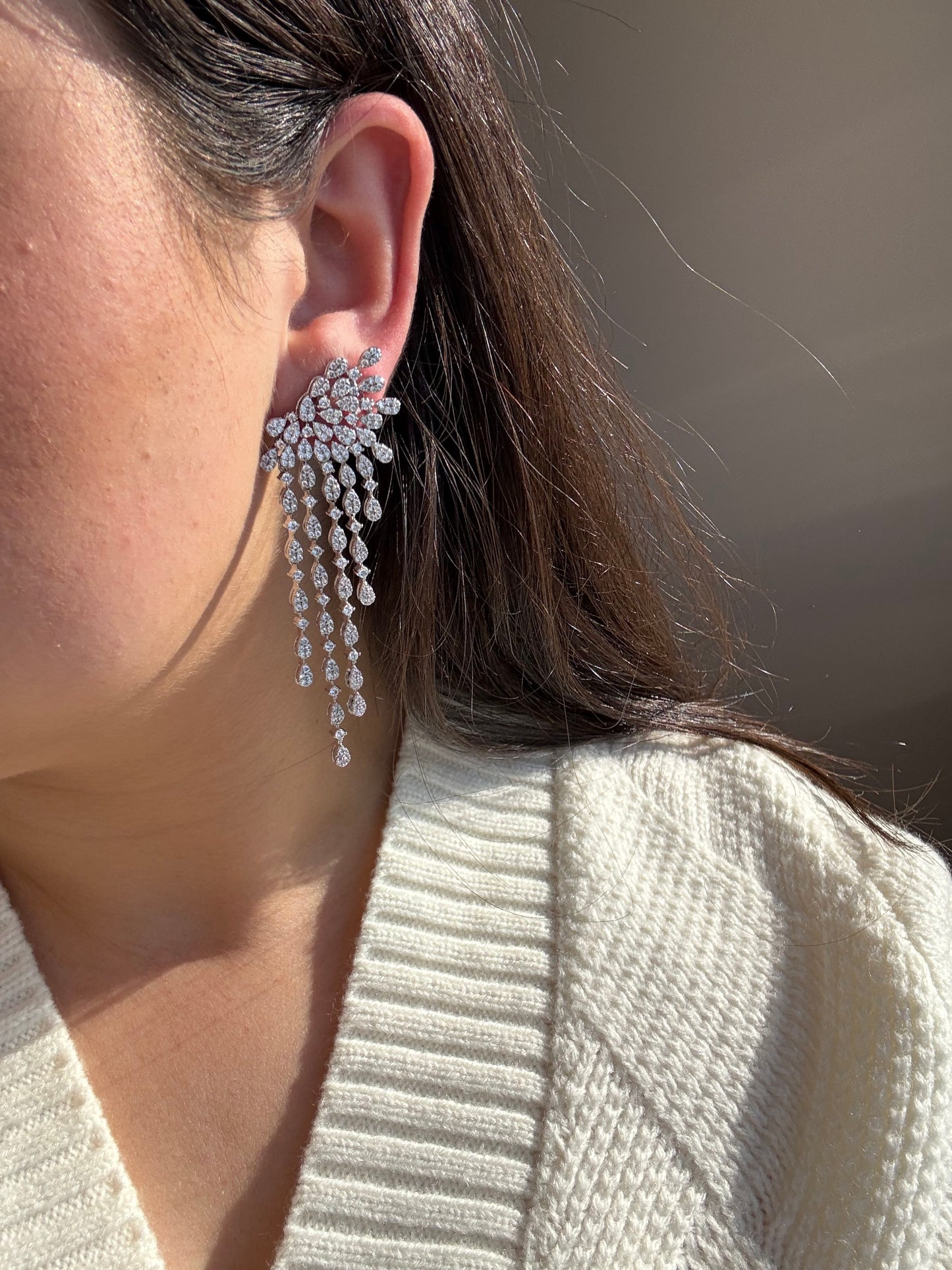 Crawler Cluster Hanging Earrings