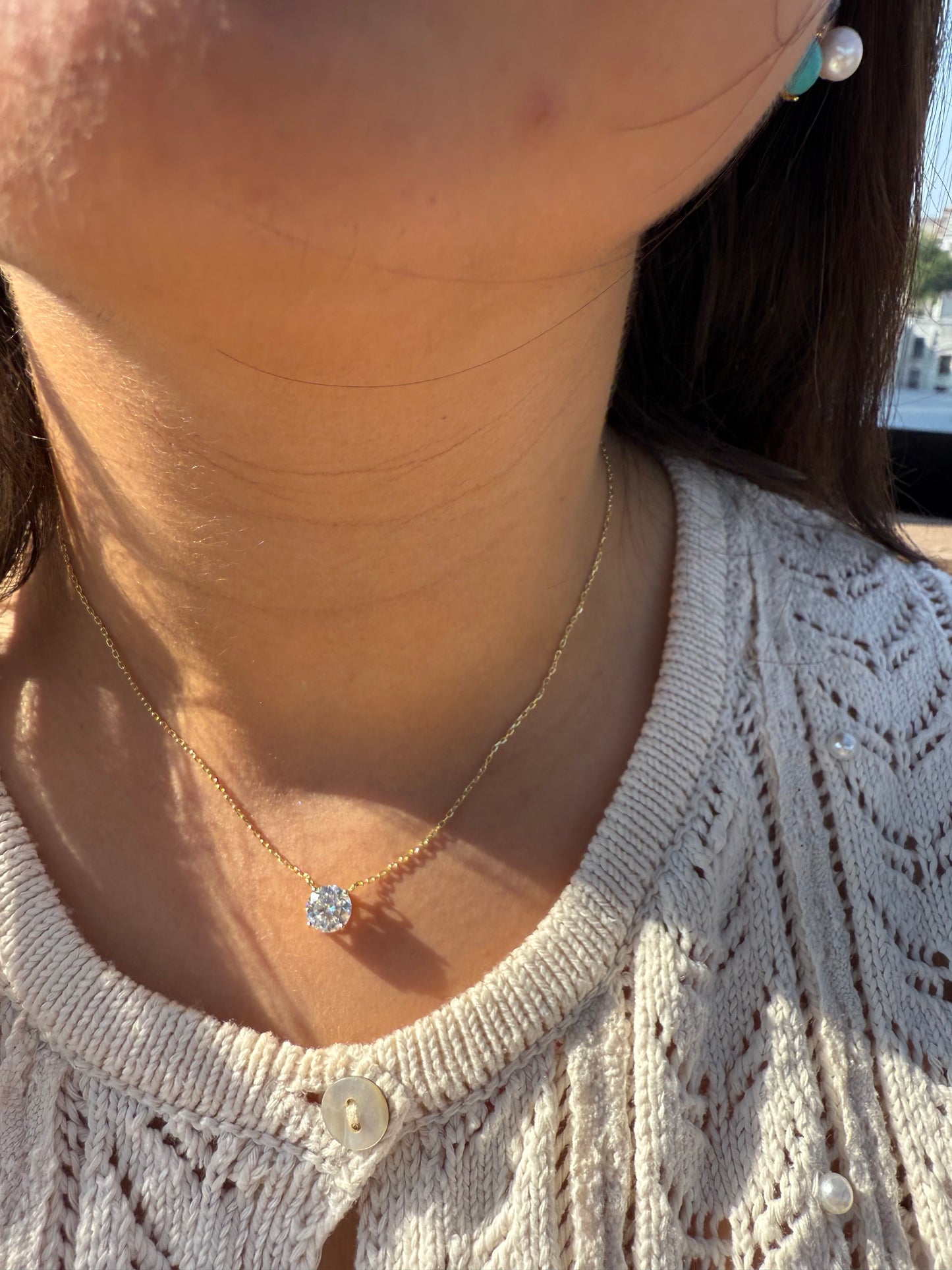 Sterling Silver 3CTTW Lab Diamond Floating Necklace