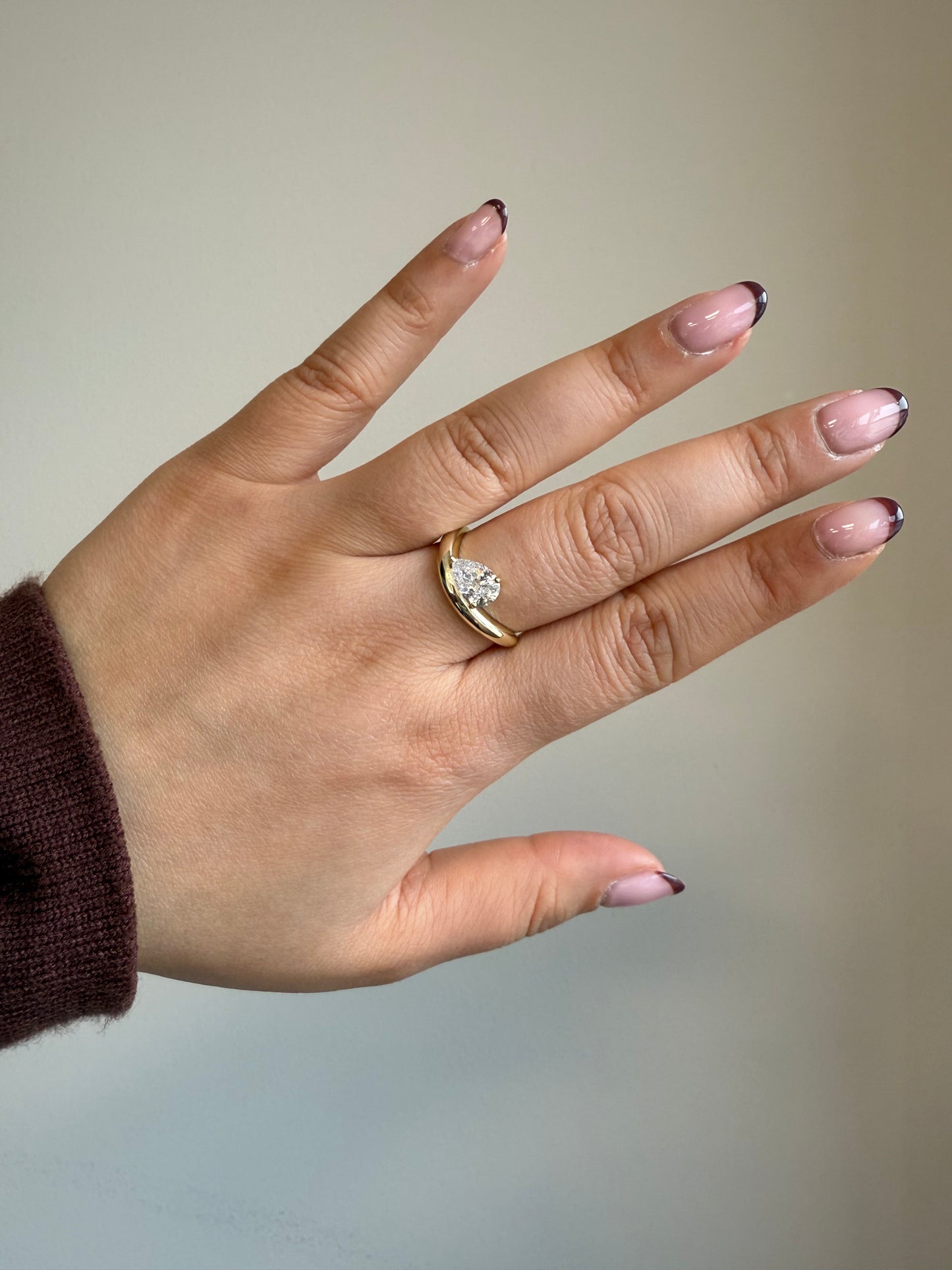Pear Slanted Ring
