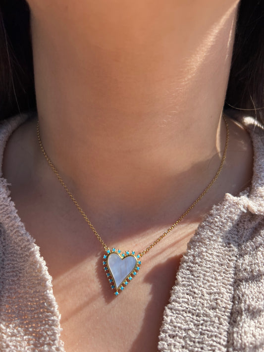 Blue Topaz x Pearl Necklace