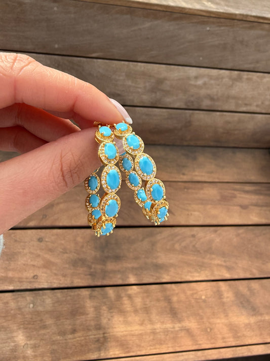 Blue Mirage Hoop Earrings