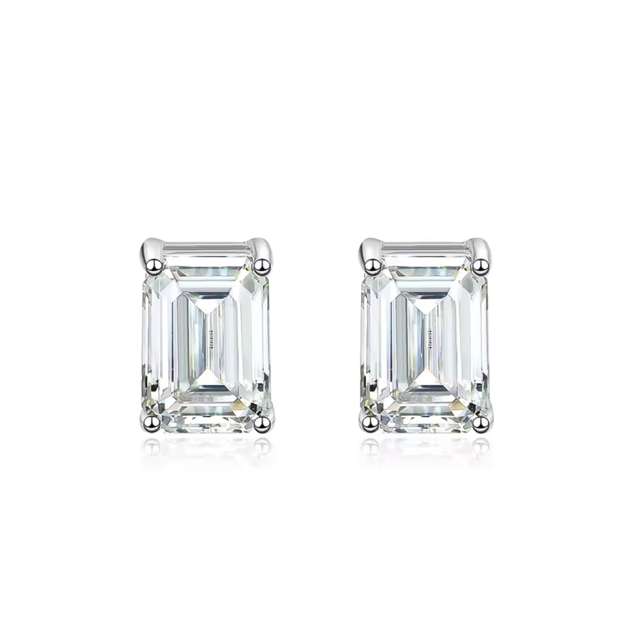 Emerald Cut Lab Diamond Stud Earrings