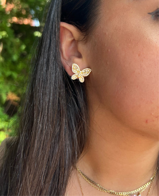 Butterfly Emerald Cut Earrings