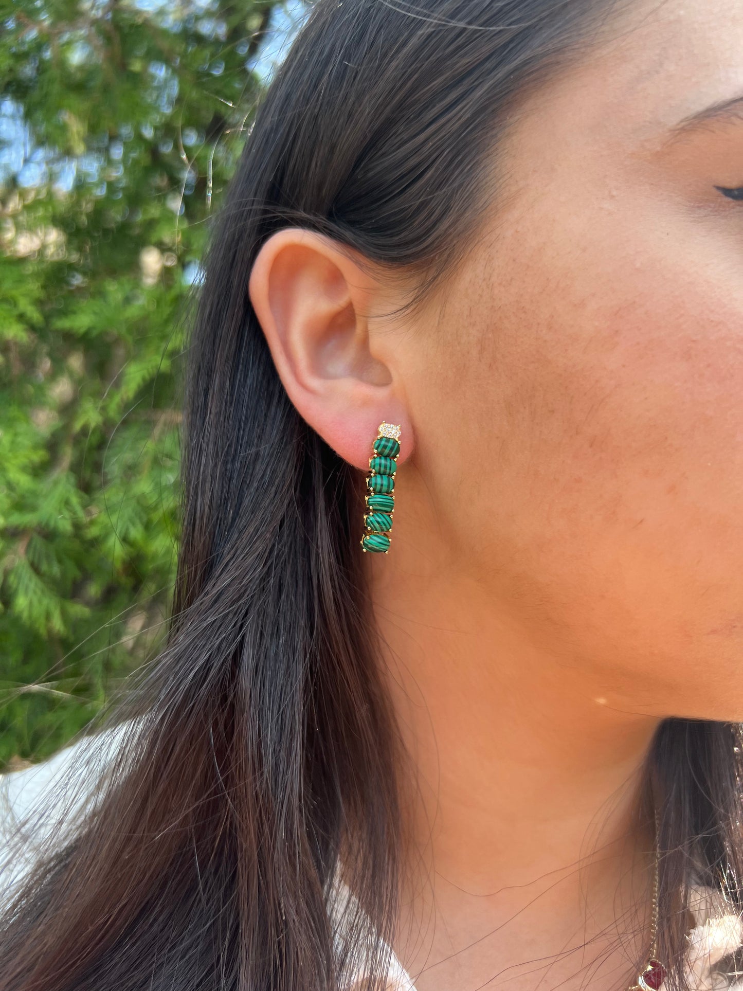 Green Drop Earrings