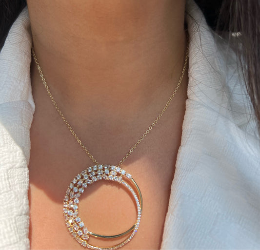 Gold n Cz Classic Pendant