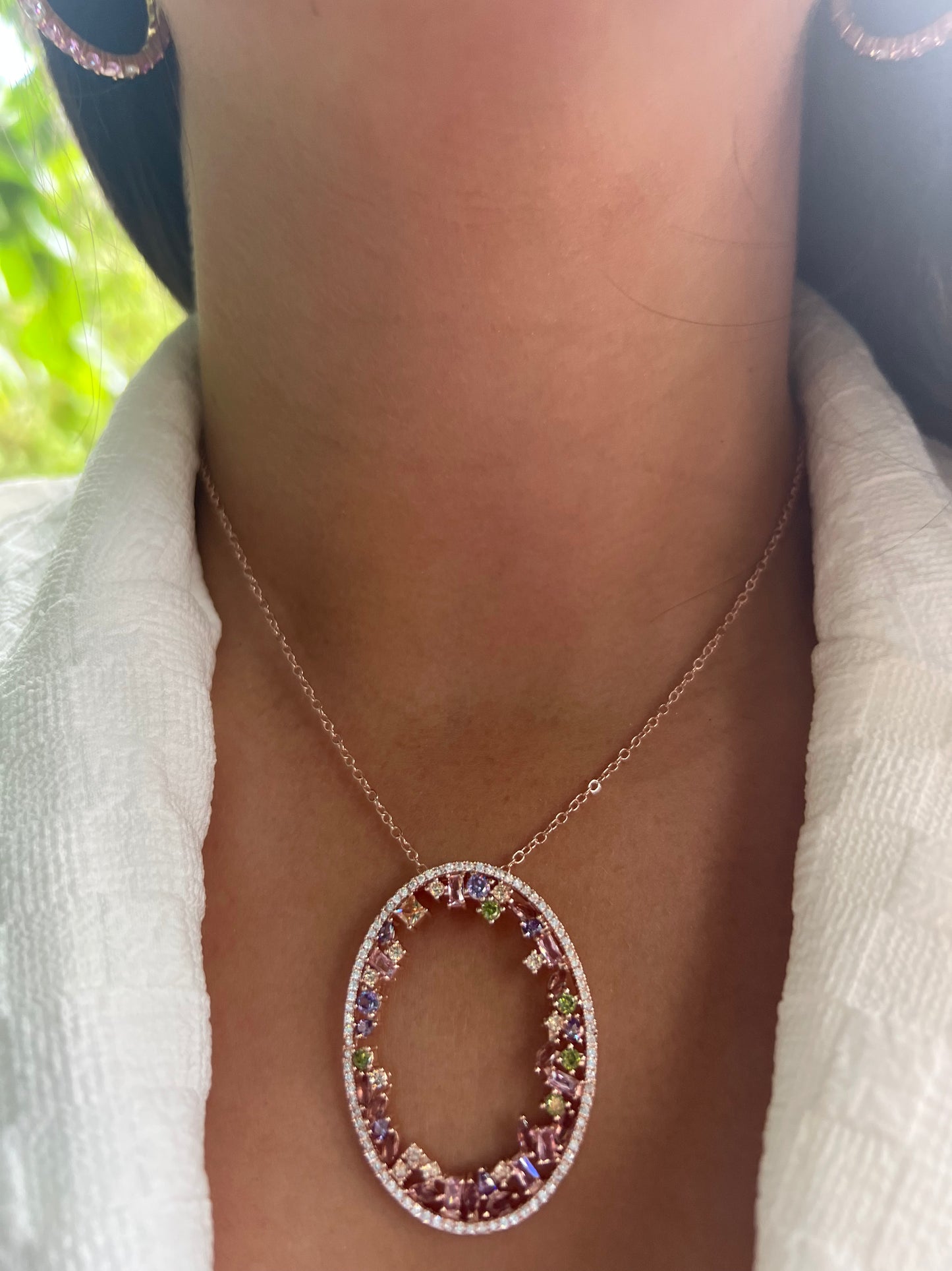 Multicolored Rose Gold Pendant