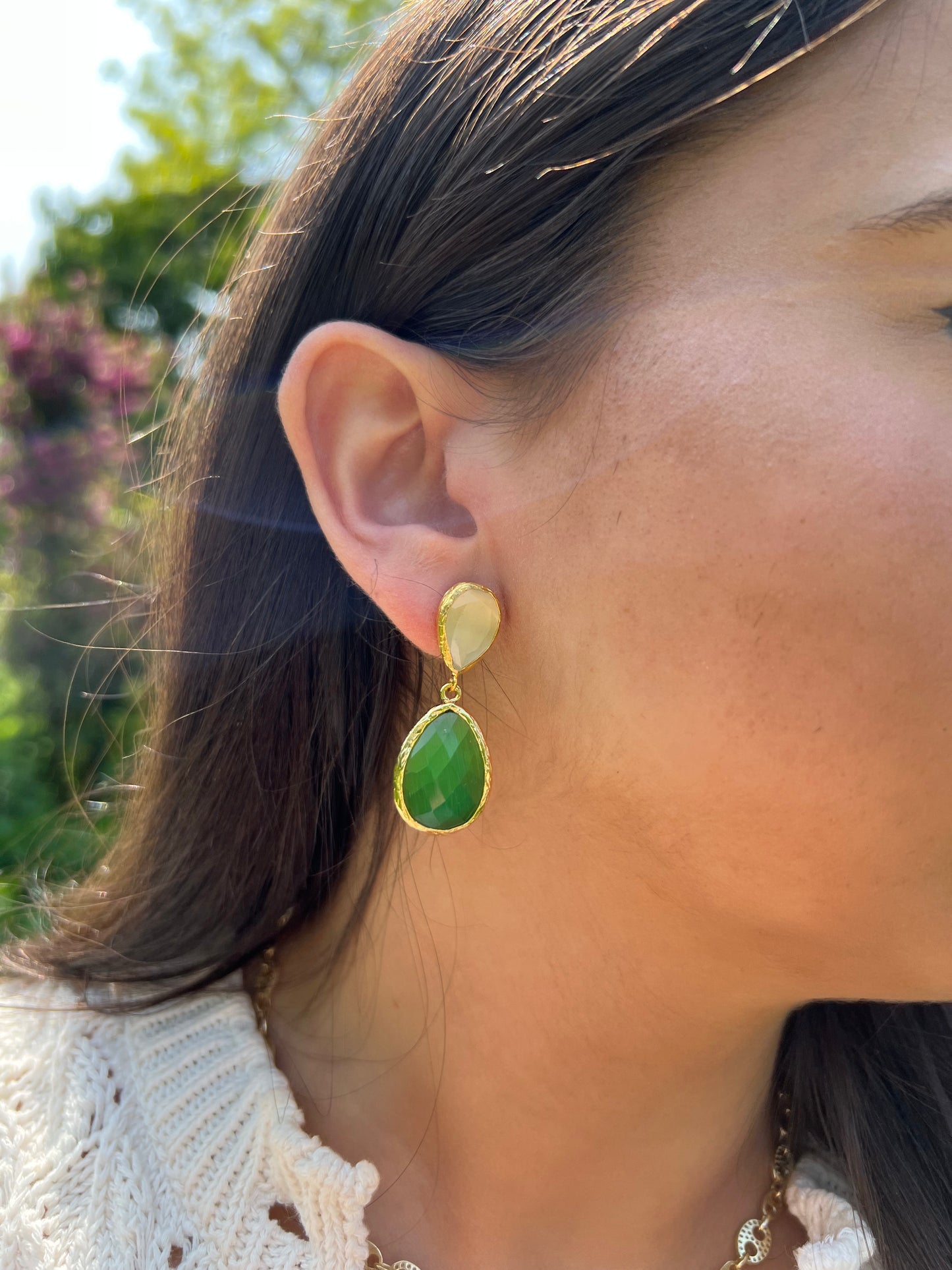 Sophisticated Stoned Hanging Earrings