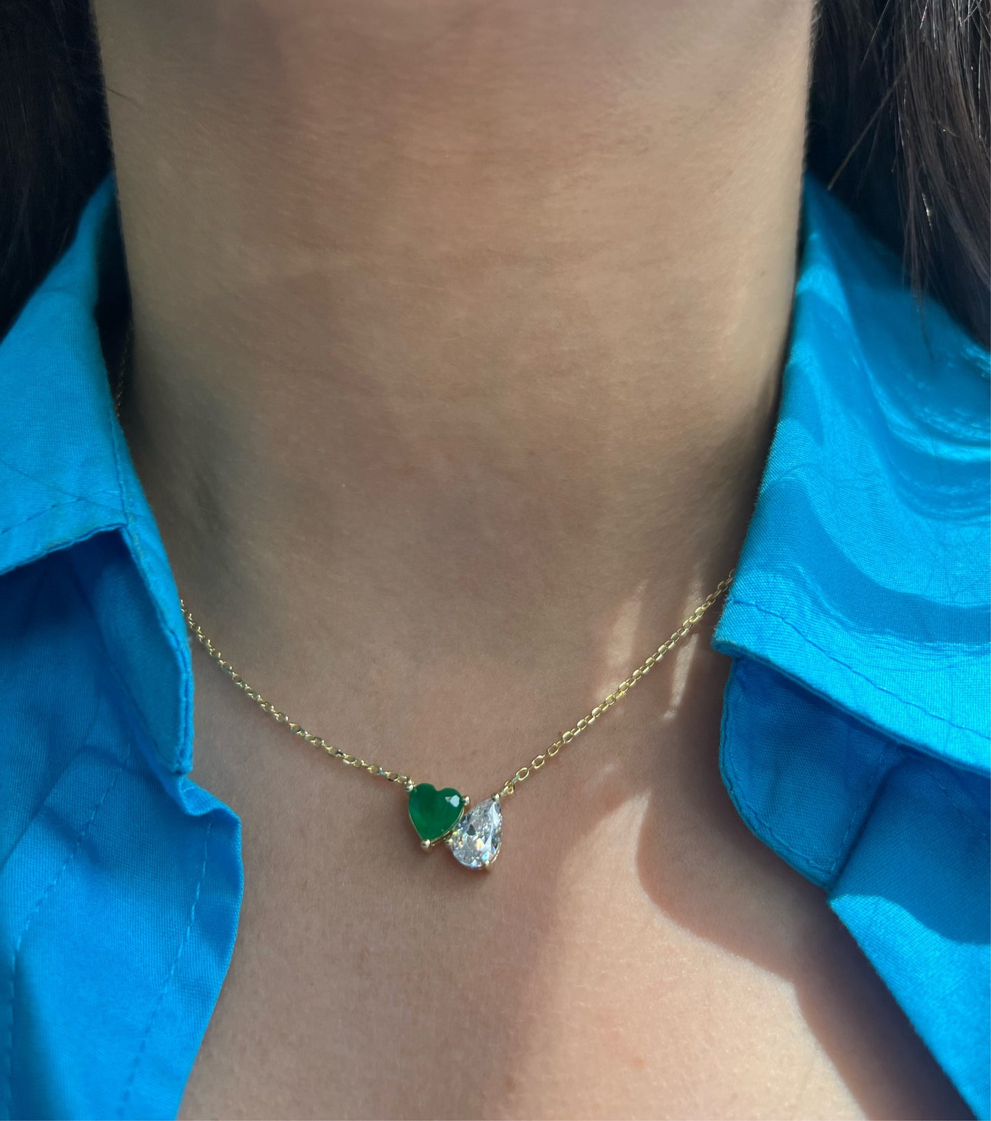 Green Heart x Pear Necklace