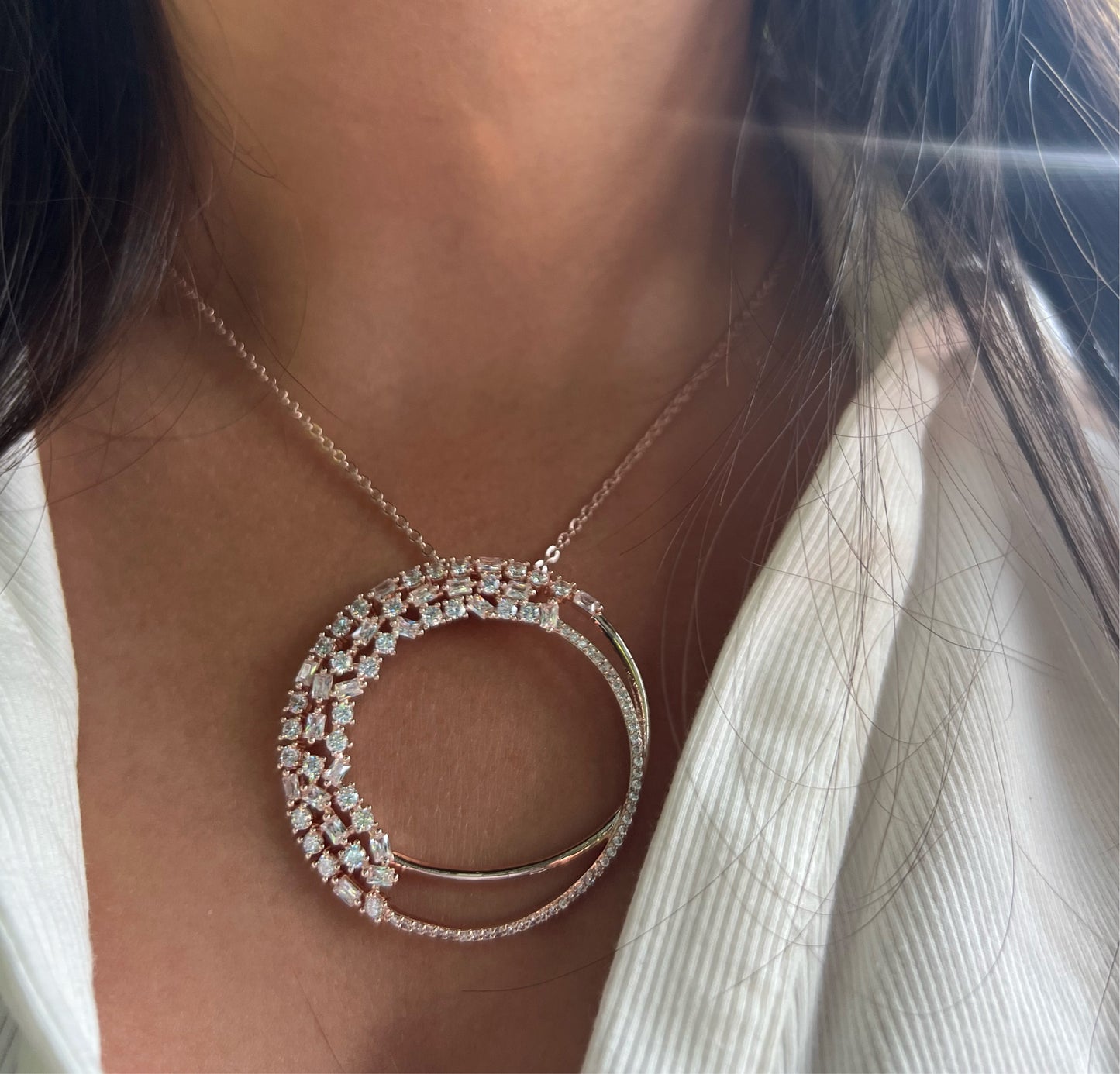 Gold n Cz Classic Pendant