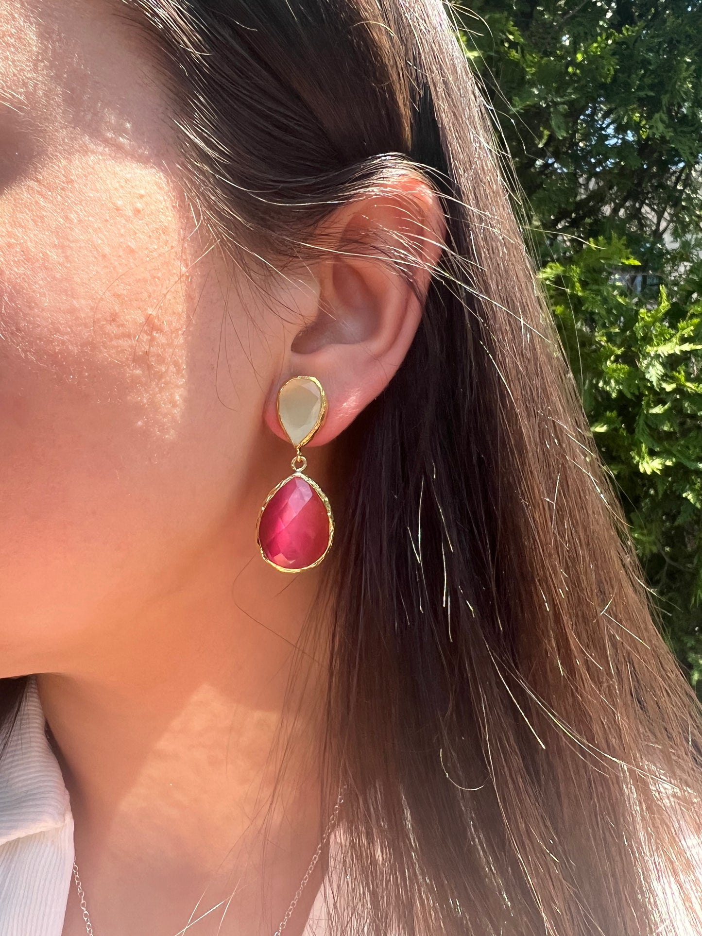 Sophisticated Stoned Hanging Earrings