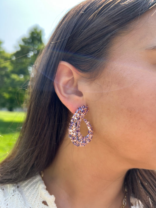 Amethyst and CZ Earrings