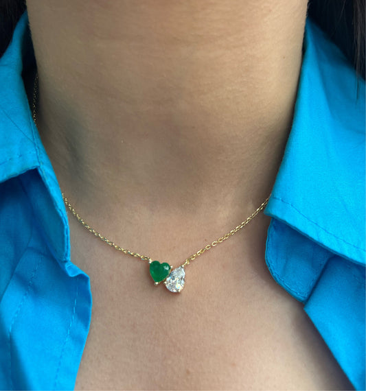 Green Heart x Pear Necklace