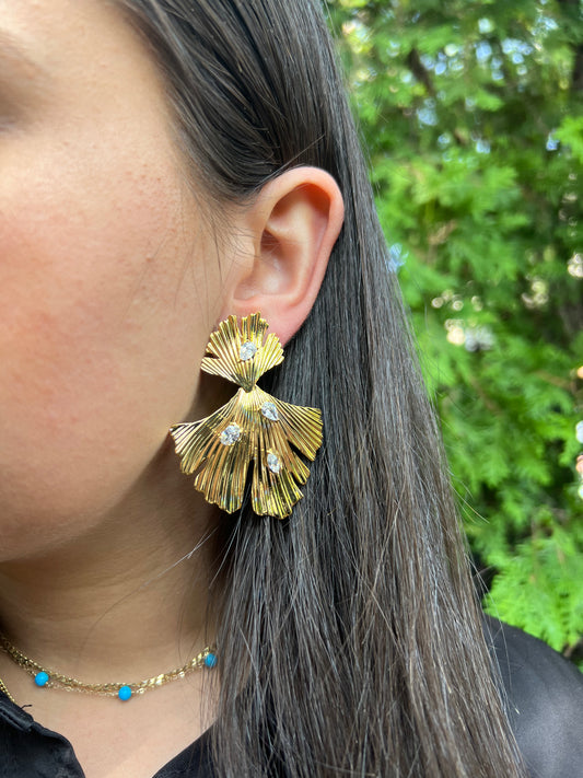 Fan Jeweled Earrings