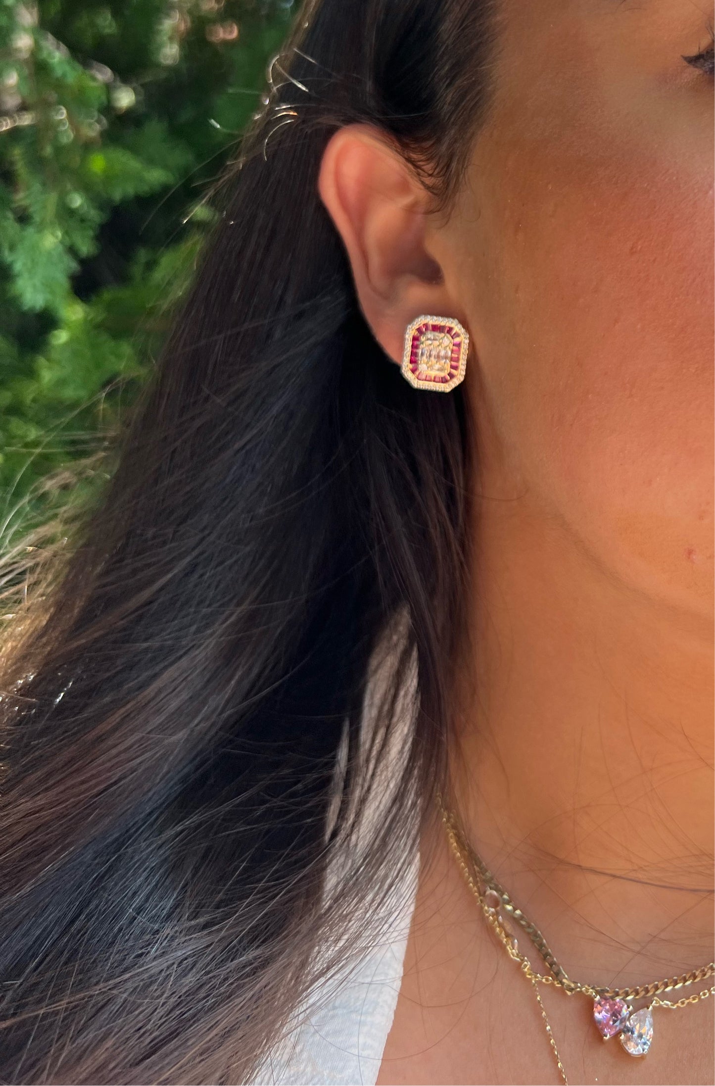 24KT Gold Plated Squared Earrings (multiple colors)
