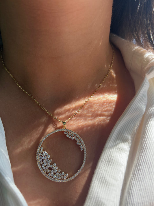 Open Circle Cluster Necklace