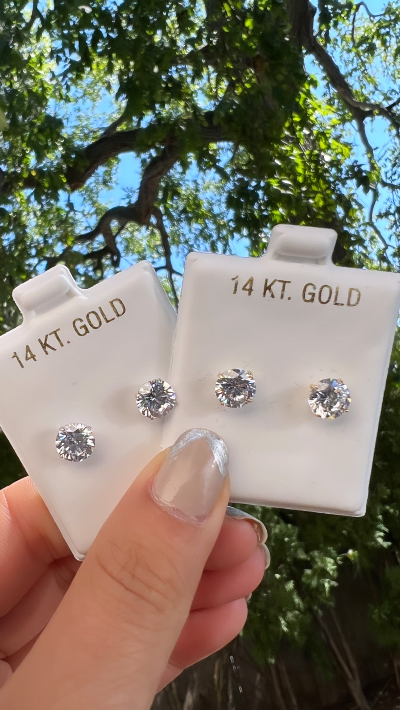 14KT Gold Classic CZ Stud Earrings