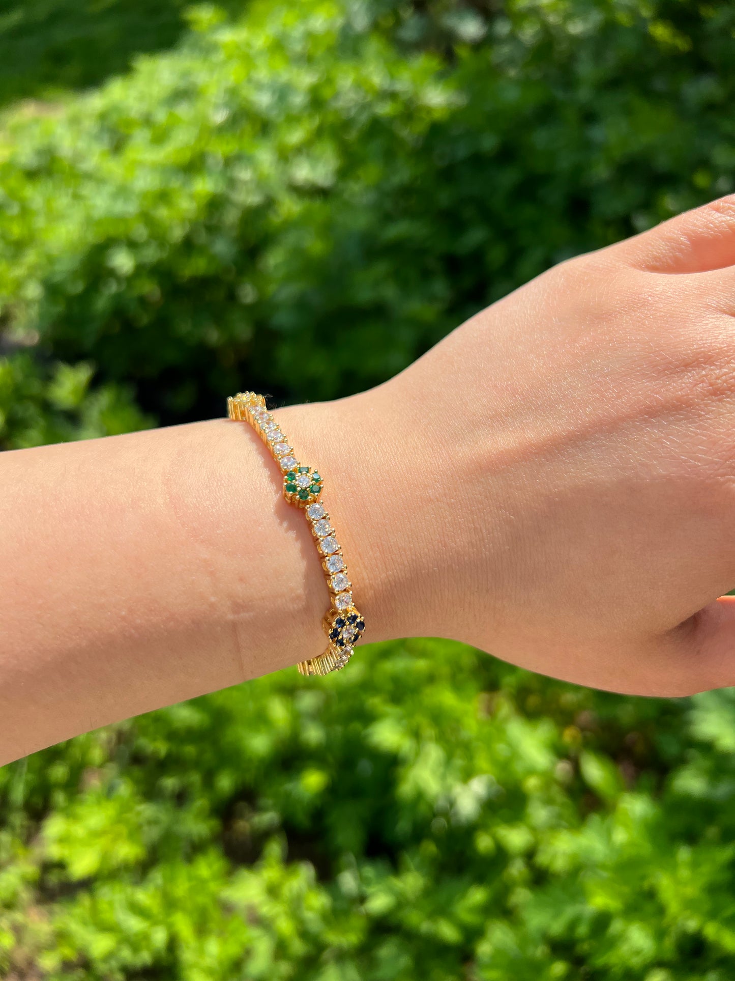 Multi color Tennis Floral Bracelet