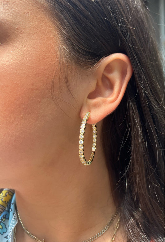 Bezel Hoop Earrings
