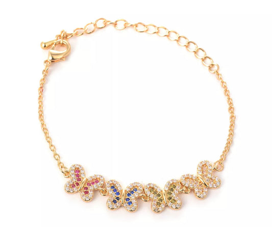 Girls Pave Butterfly Bracelet