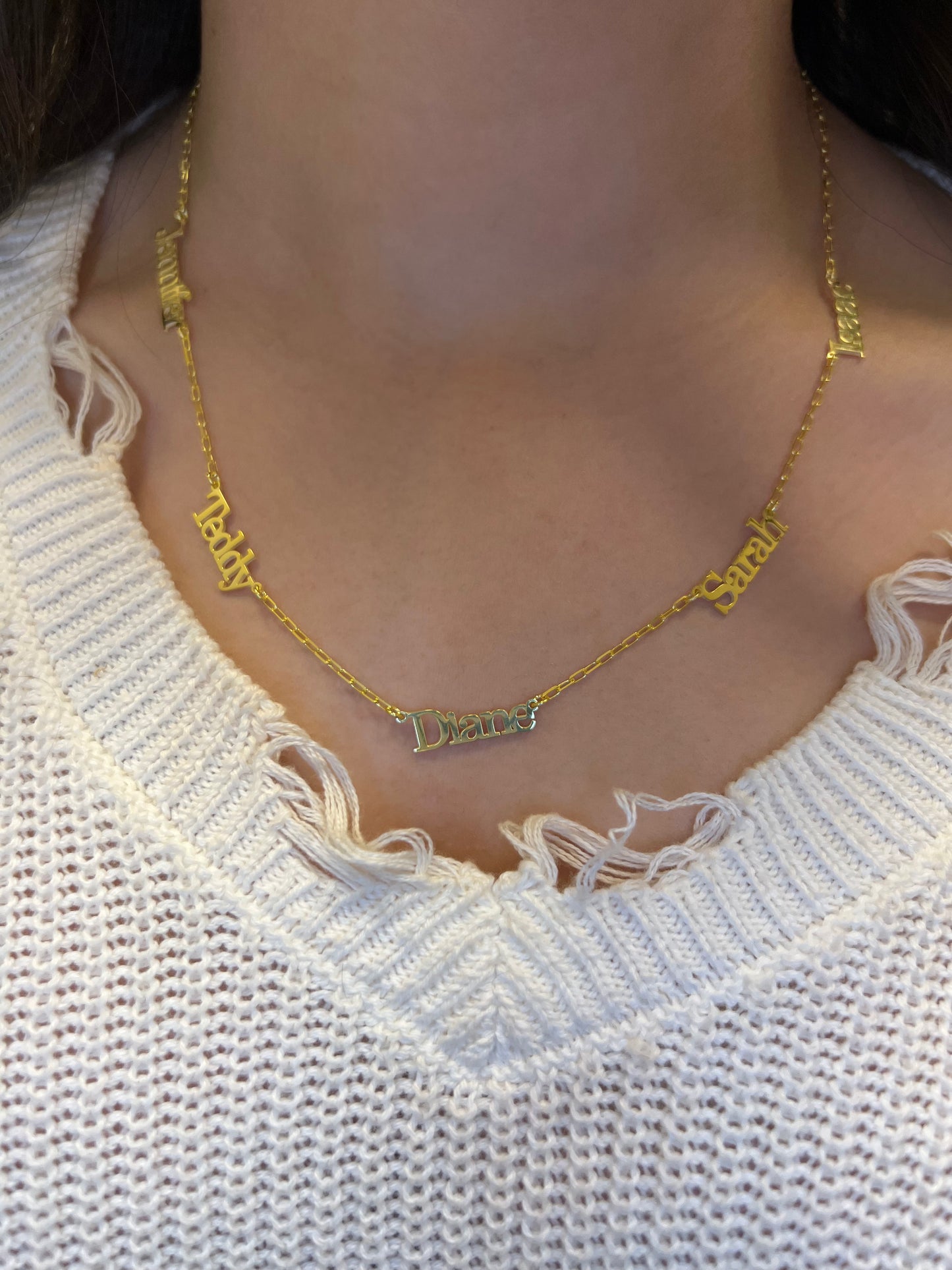 925 Children name necklace (Paperclip chain)
