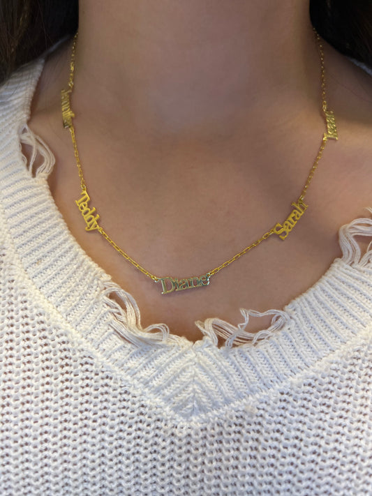 925 Children name necklace (Paperclip chain)