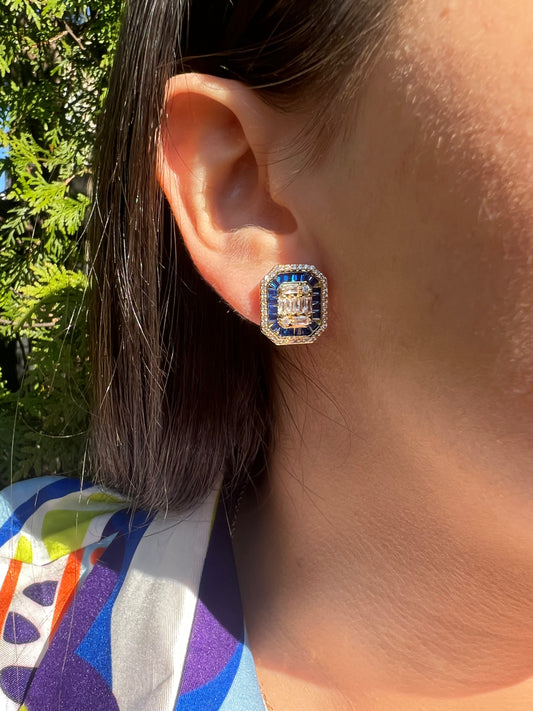 24KT Gold Plated Squared Earrings (multiple colors)