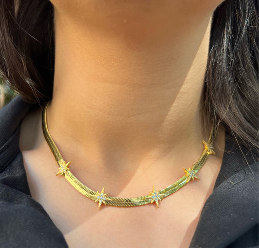 Starburst Herringbone Necklace