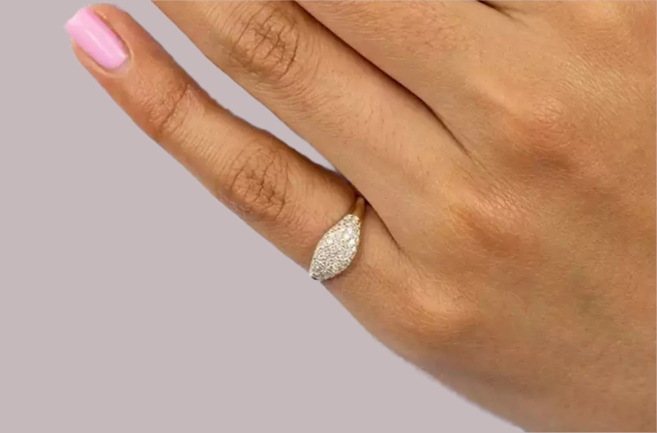 Micropave Pinky Ring
