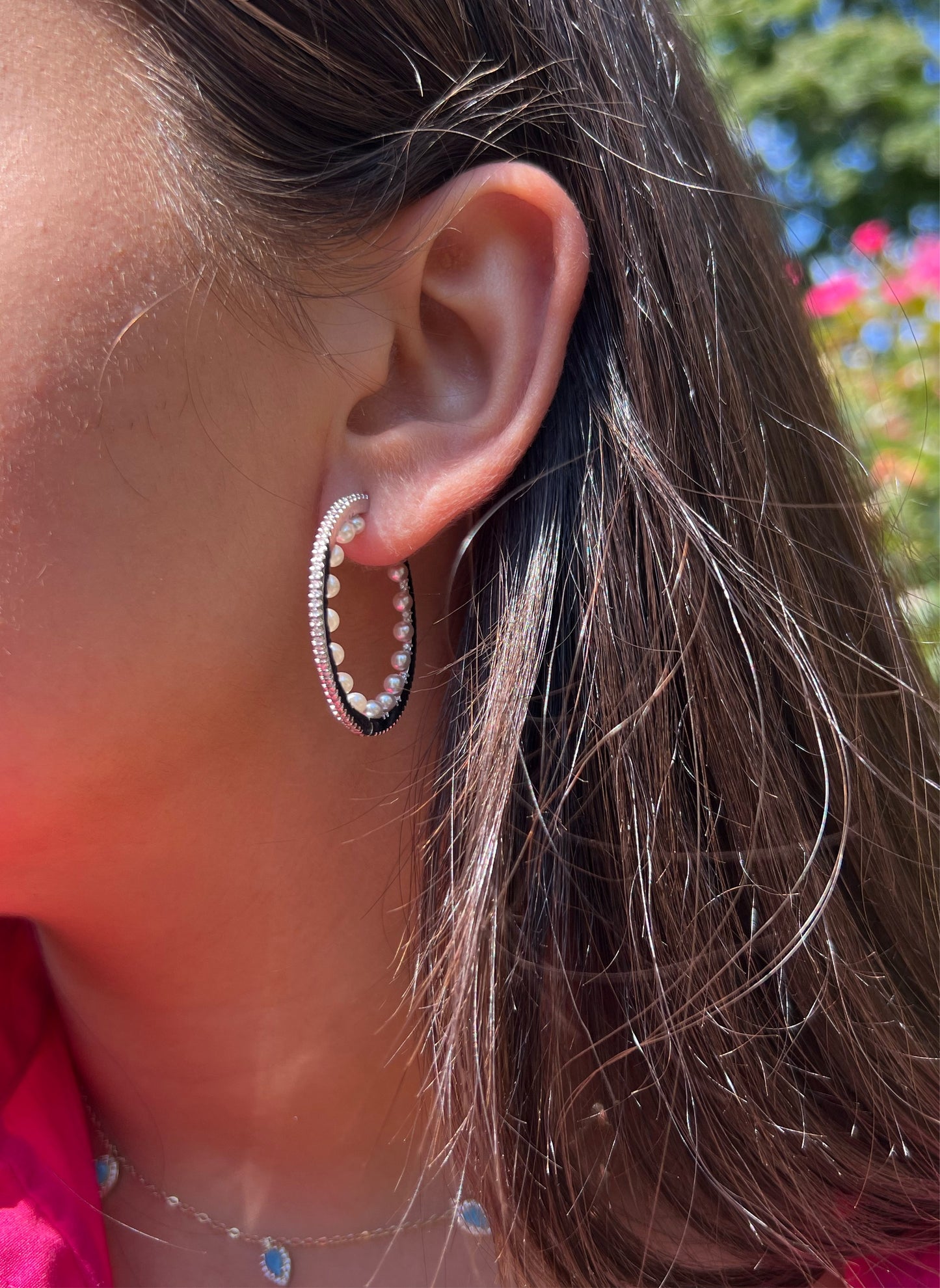 Pearl X CZ Hoop