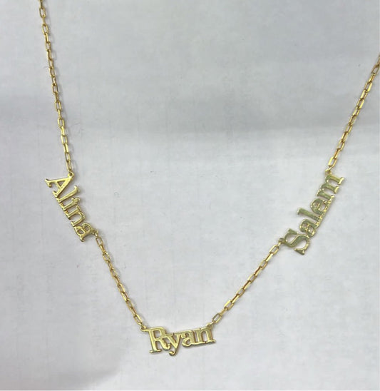 925 Children name necklace (Paperclip chain)