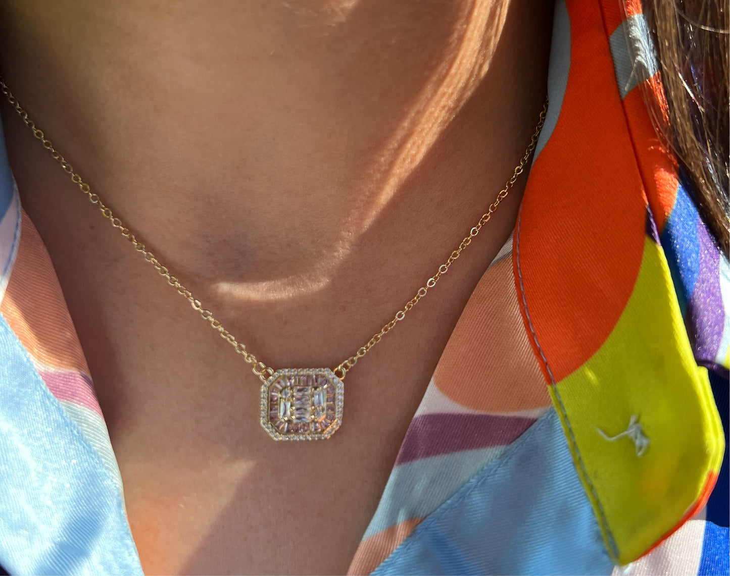 Squared Pink Necklace