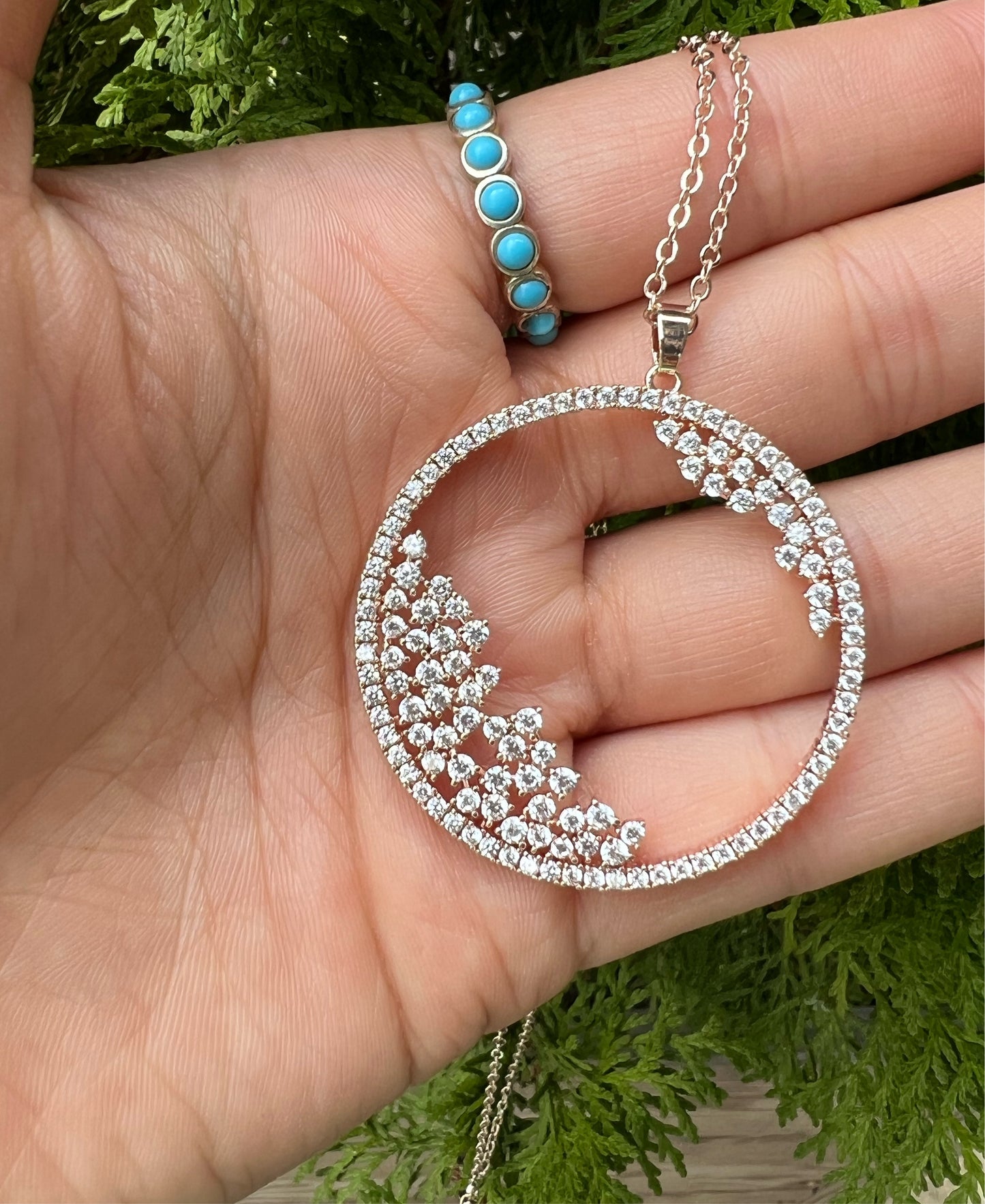 Silver Round Cluster pendant