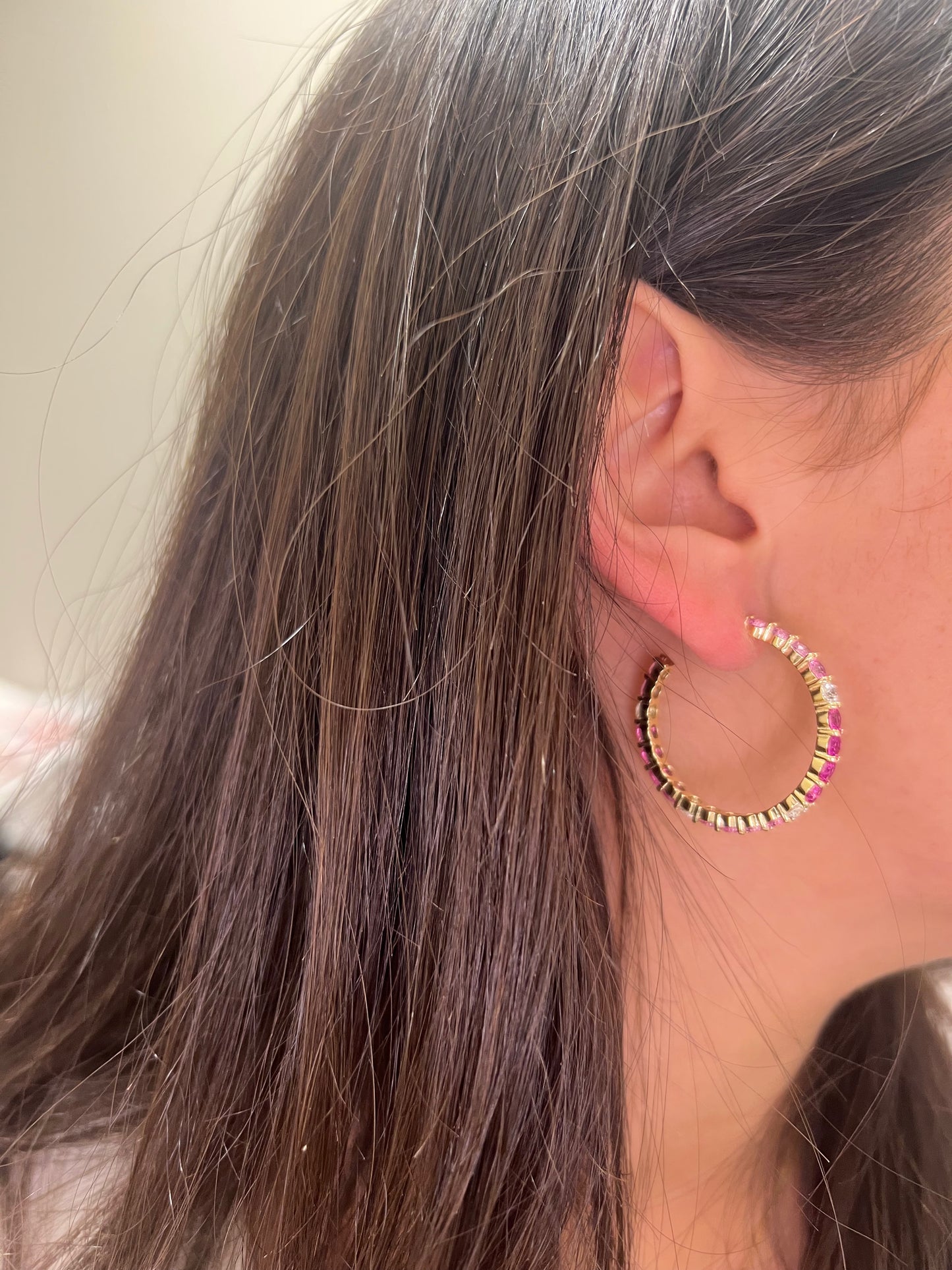 Sapphire CZ Pink or Purple Earring