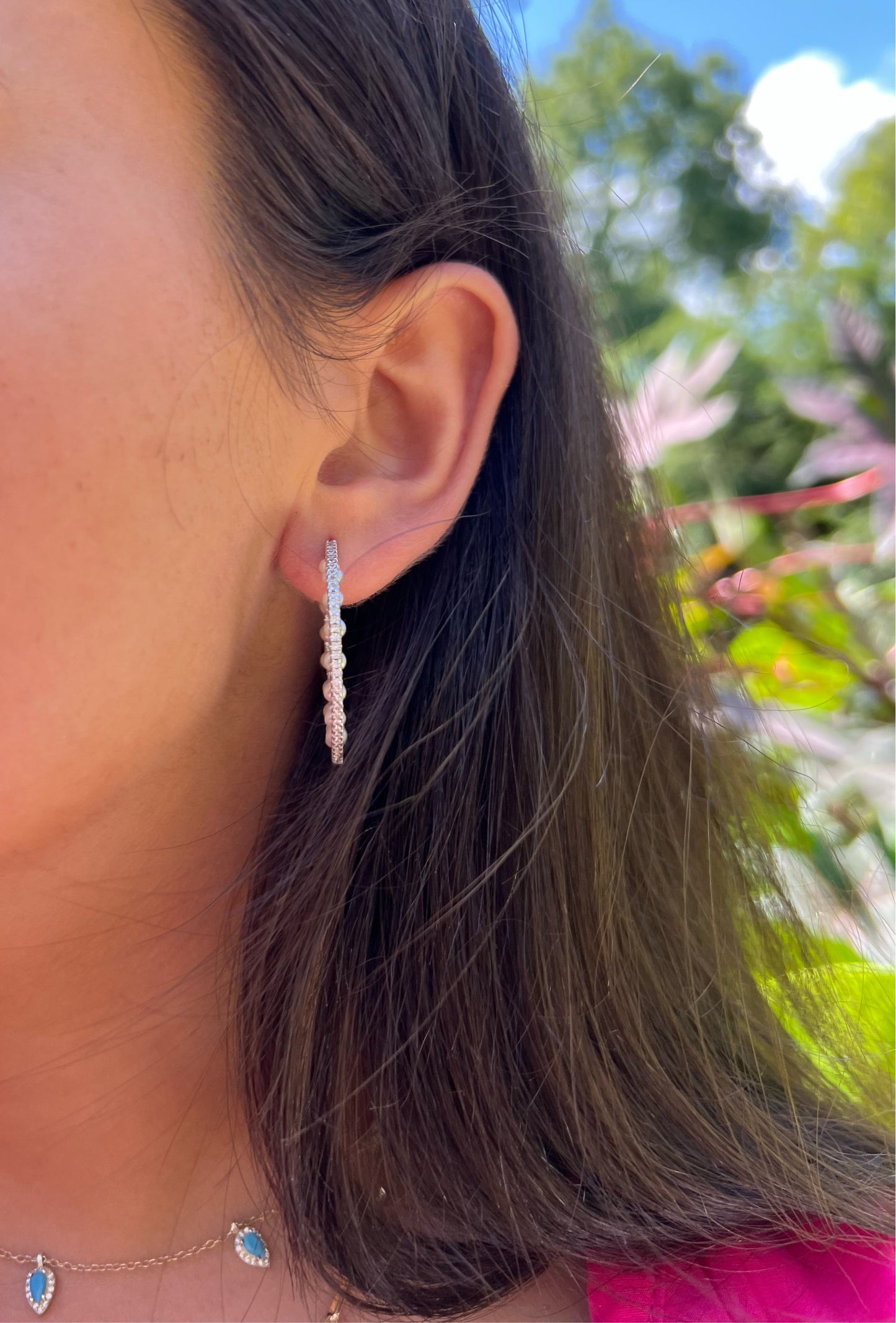 Pearl X CZ Hoop
