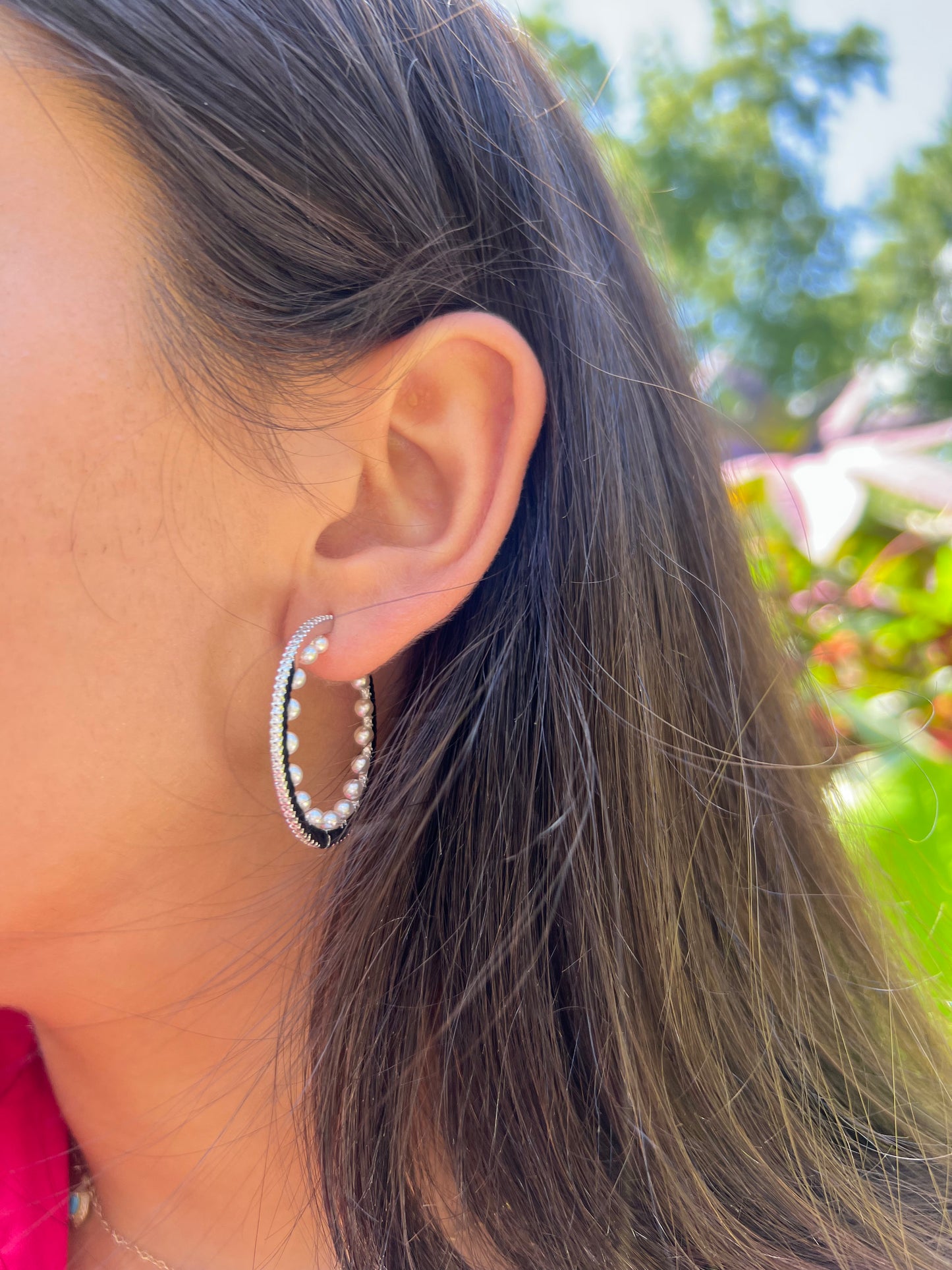 Pearl X CZ Hoop